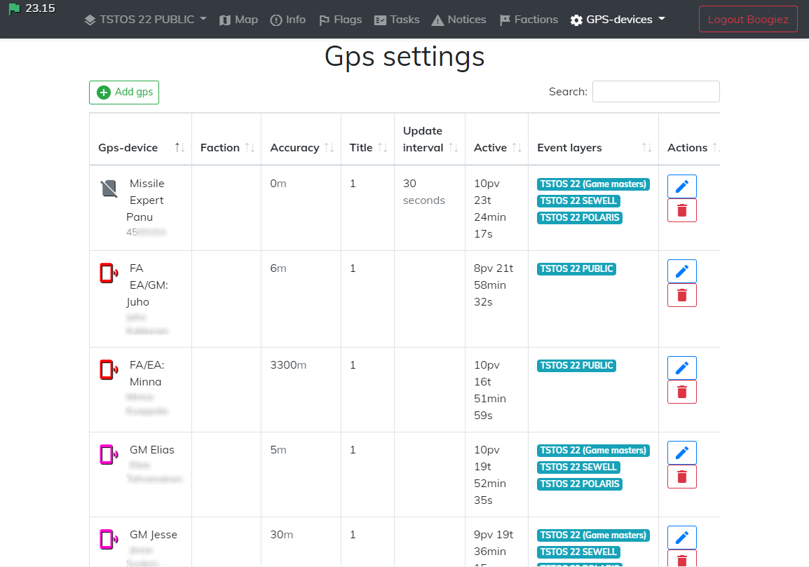 Gps-settings. You have two options on how to use the gps devices.